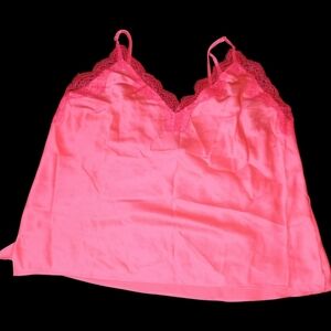 Victoria's Secret Bright Pink Lace Trim Chemise